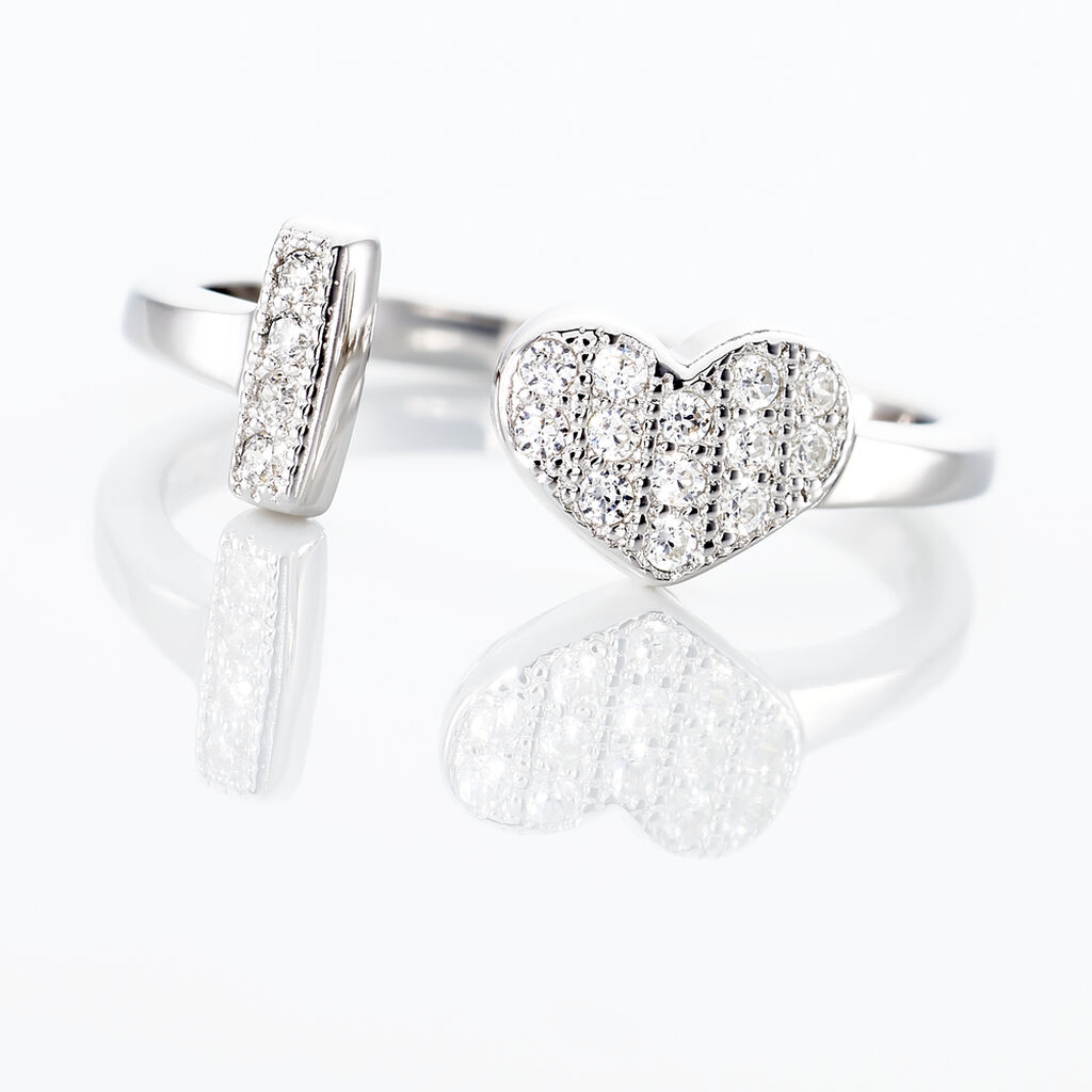 Bague Tiama Argent Blanc Oxyde De Zirconium - Spannringe Damen | OROVIVO