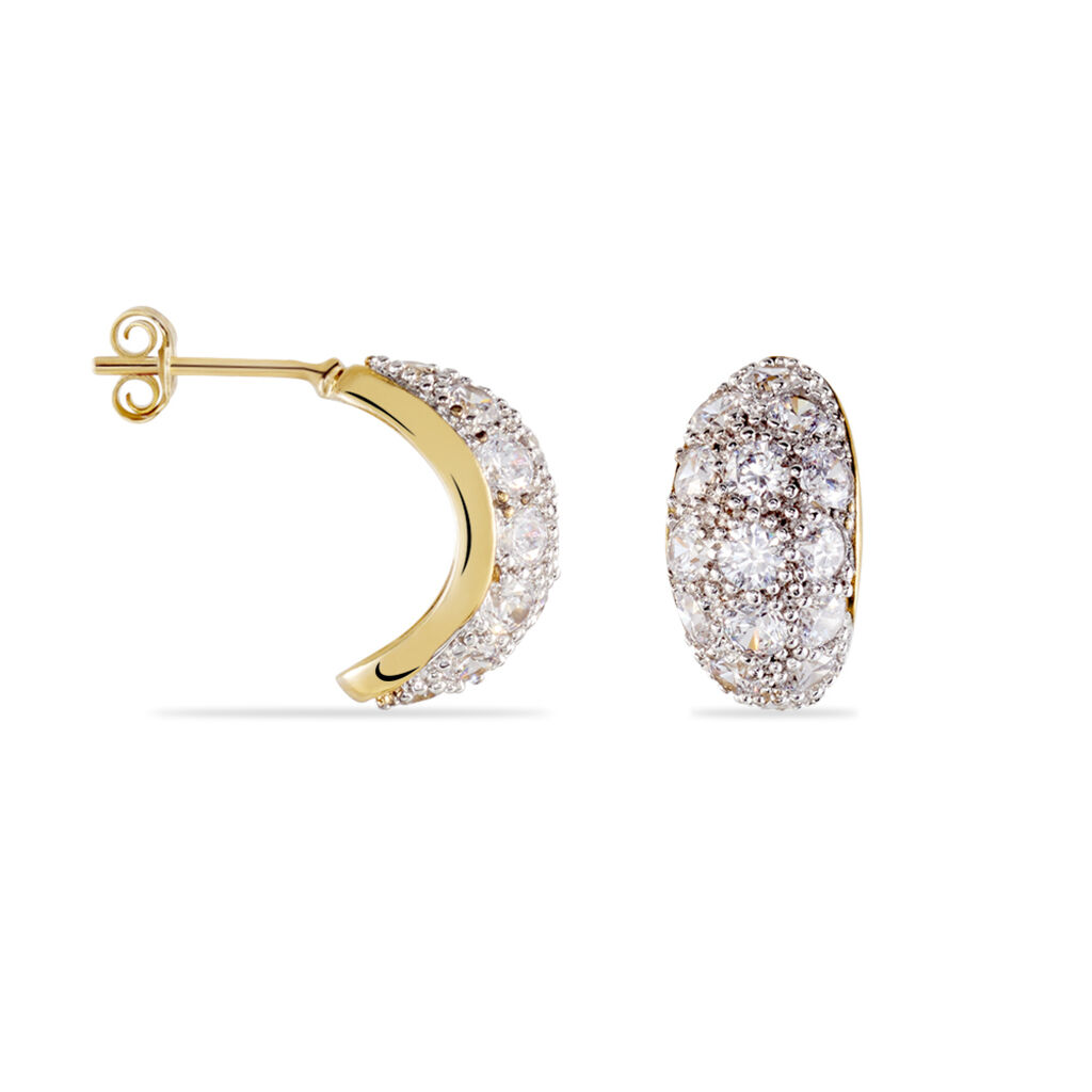 Boucles D'oreilles Puces Sohela Plaqué Or Jaune Oxyde De Zirconium - Spannringe Damen | OROVIVO