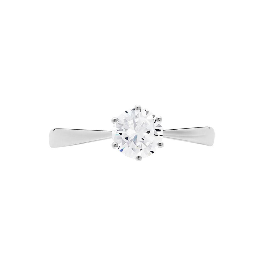 Damen Ring Weißgold 375 Zirkonia Krappe 6  - Verlobungsringe Damen | OROVIVO