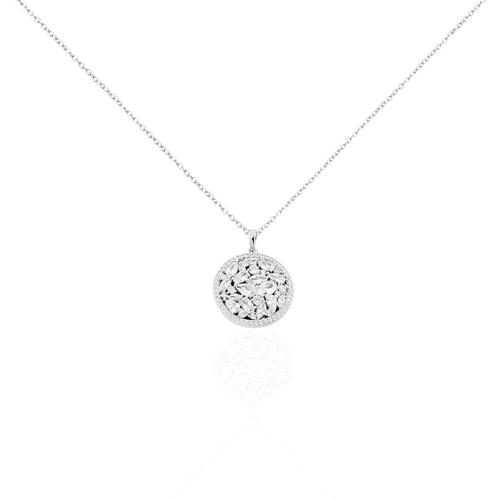 Damen Collier Silber 925 Zirkonia Oval Jelica 47,00mm - Halsketten Damen | OROVIVO