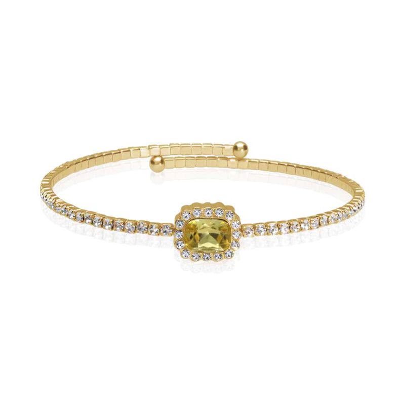 Bangle Romantic Shine Metallo Dorato Cristallo - Spannringe Damen | OROVIVO