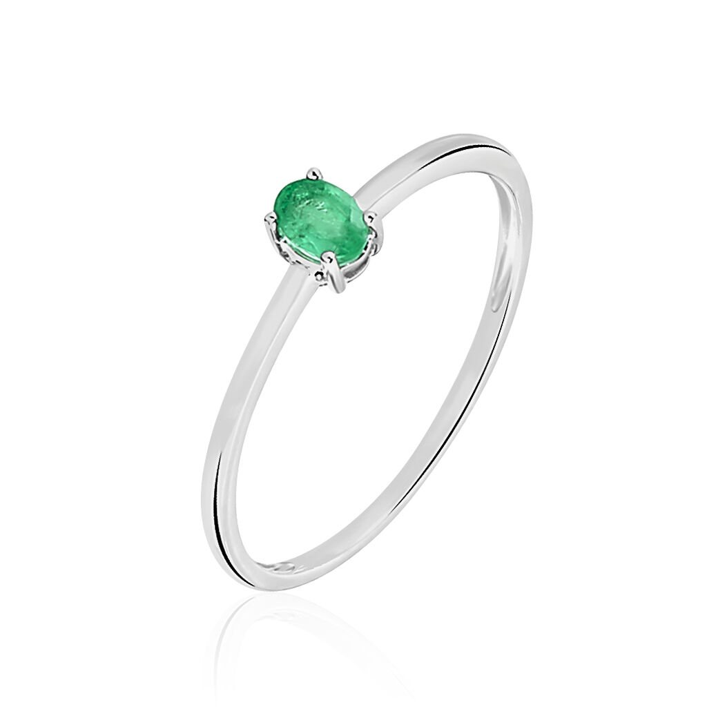 Solitaire Or Weiss Dota Emeraude Ovale - Spannringe Damen | OROVIVO