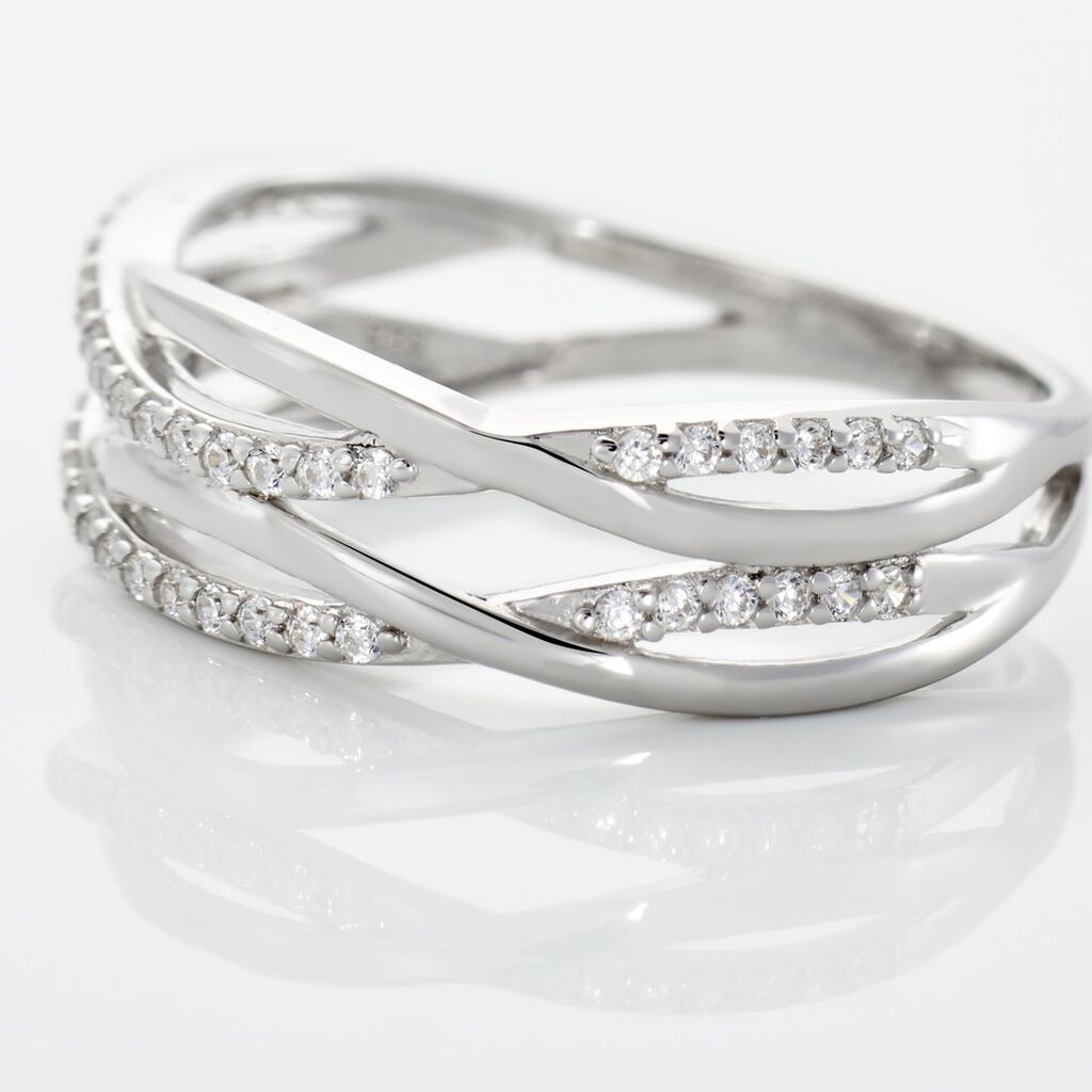 Damen Ring Silber Silber 925 Zirkonia Wei&szlig;