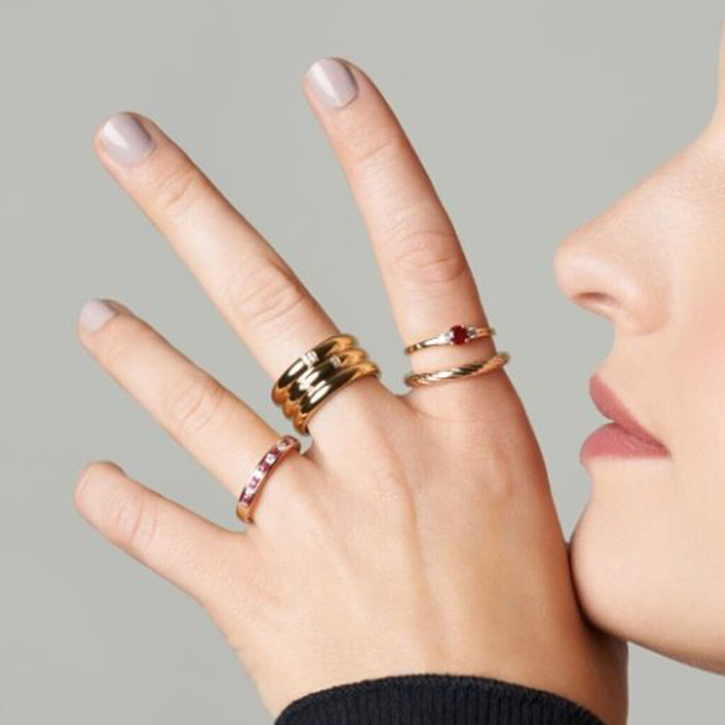 Damen Ring Edelstahl vergoldet Zirkonia Melani  - Ringe mit Stein Damen | OROVIVO