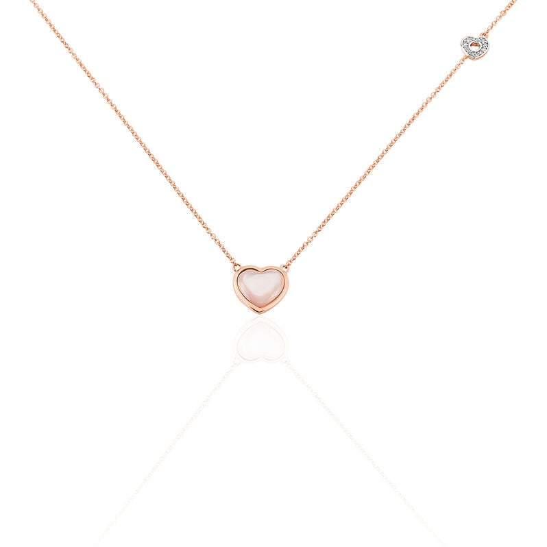 PIA Damen Collier Rosegold 375 (9 Karat) Perlmutt Perlmutt Herz - Halsketten Damen | OROVIVO