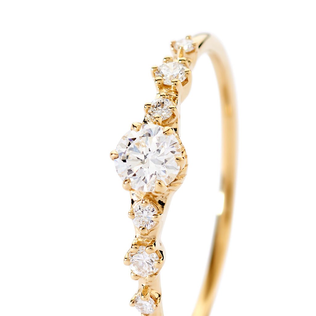 STEPHANIE Damen Ring Gold 375 (9 Karat) Synthetischer Diamant Wei&szlig; 0,29 ct