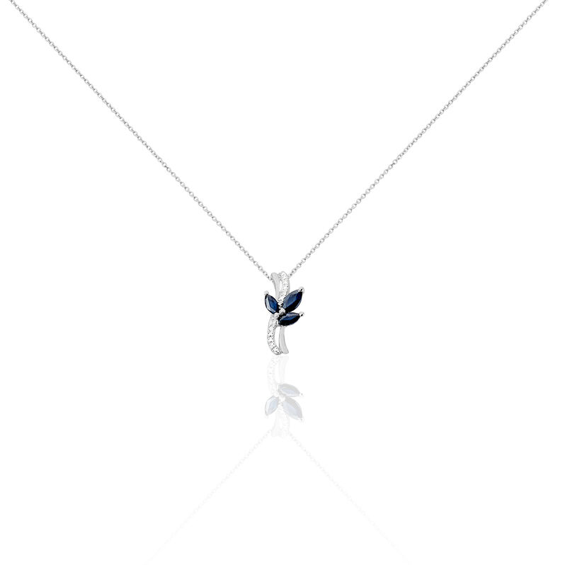 Damen Collier Weißgold 375 Saphir 0,27ct Welle Angie - Halsketten Damen | OROVIVO