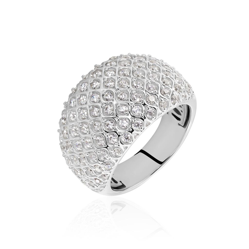 PAVINA Damen Ring Silber Silber 925 Zirkonia Weiß 0,17 ct B 4,3 mm, Ring mit Stein