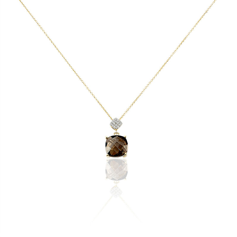 Collier Or Jaune Quartz Et Diamant - Spannringe Damen | OROVIVO