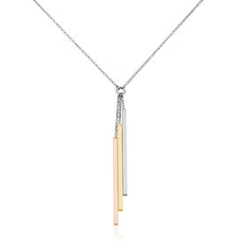 Damen Halskette Edelstahl Tricolor Amber - Ketten mit Anhänger Damen | OROVIVO