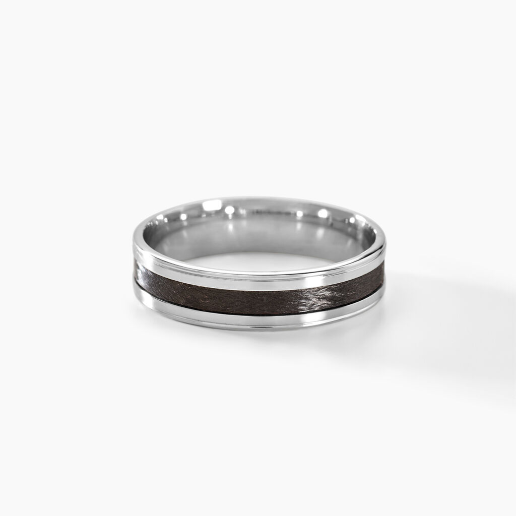 Alliance Ruban Argent Poli Et Carbone - Spannringe Herren | OROVIVO