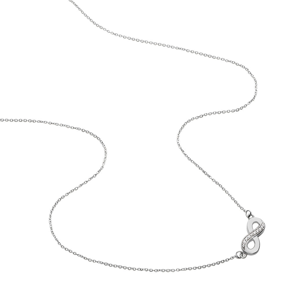 INFI INFINITY 2 Damen Collier Silber 925 Zirkonia Wei&szlig; Unendlichkeit