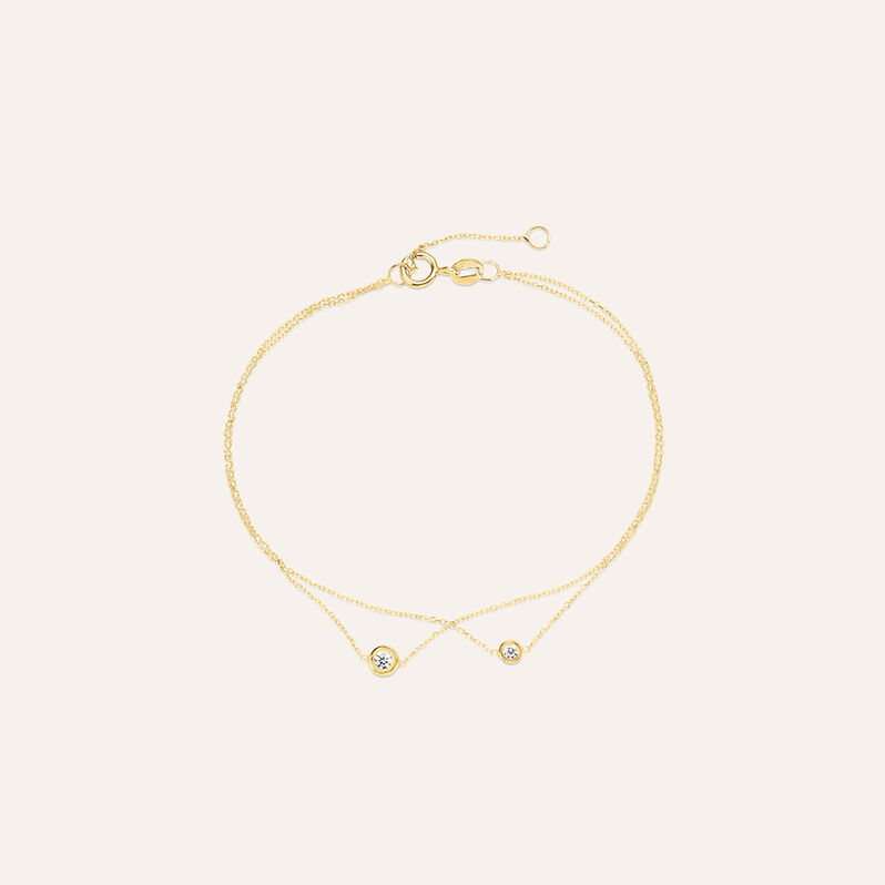 Bracciale Doppio Punto Luce Claire Oro Giallo Cubic Zirconia - Spannringe Damen | OROVIVO