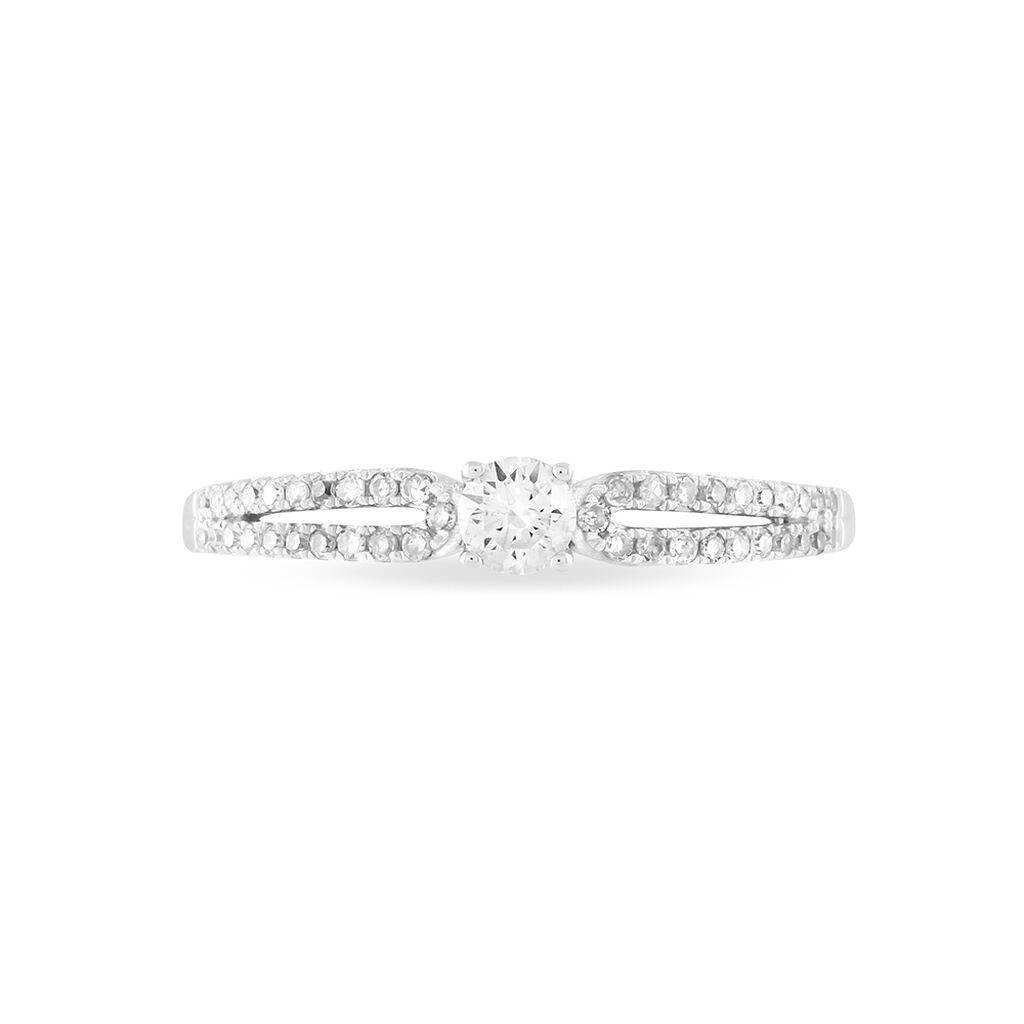 Bague Solitaire Katalina Or Blanc Diamant - Spannringe Damen | OROVIVO