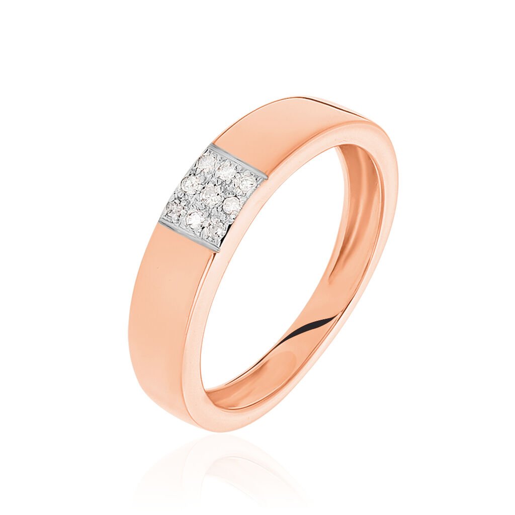 UTA Damen Ring Rosegold 333 (8 Karat) Diamant Wei&szlig; 0,040 ct Viereck