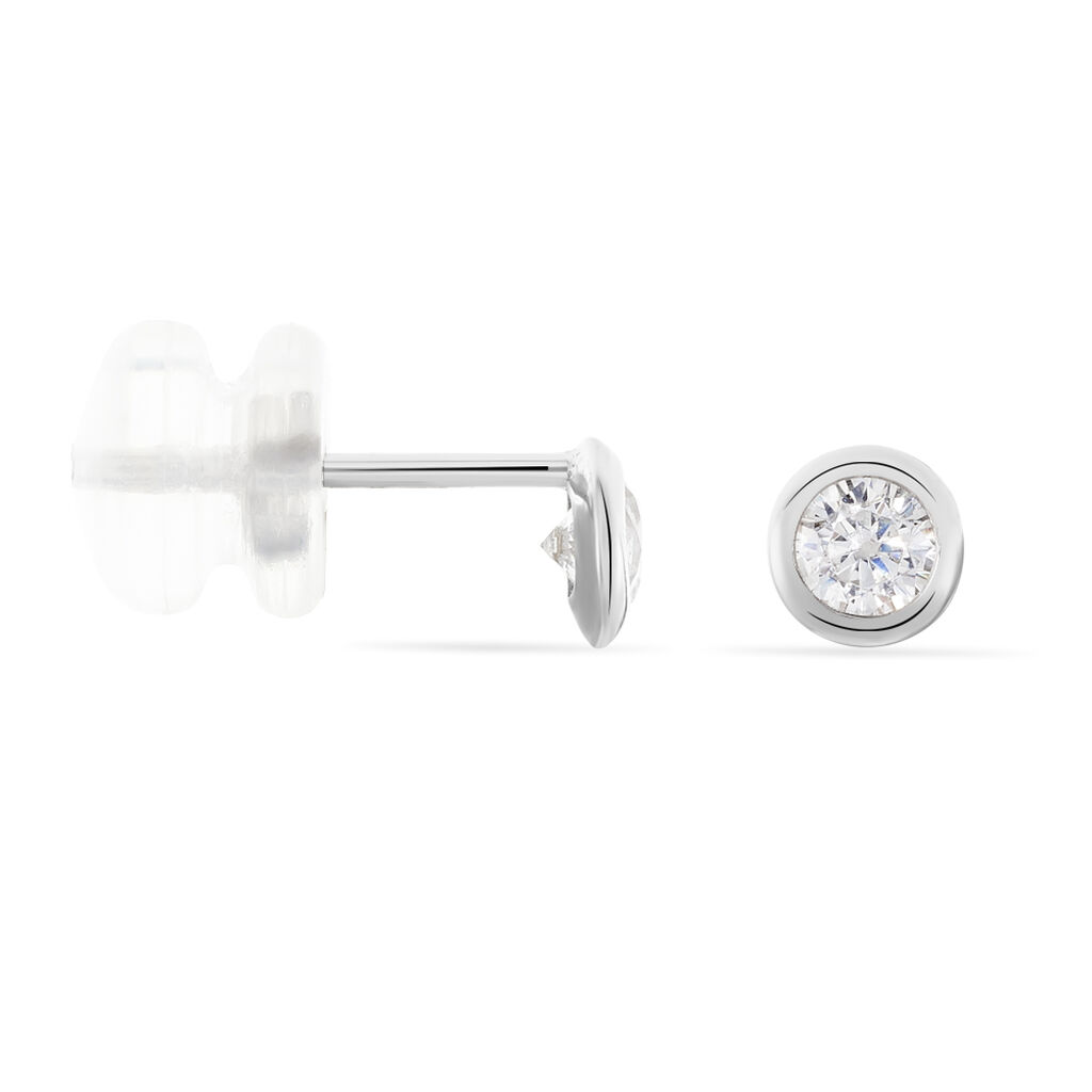 DARINA ZARGE Damen Ohrstecker Wei&szlig;gold 375 (9 Karat) Zirkonia Wei&szlig; 0,42 ct