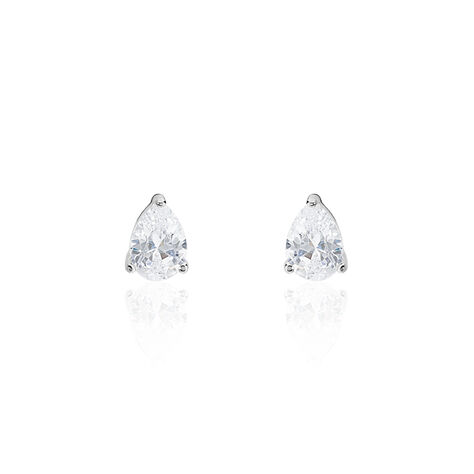 Damen Ohrstecker Silber 925 Zirkonia Tropfen 6mm - Ohrstecker Damen | OROVIVO