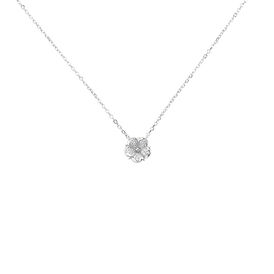 Damen Halskette Silber 925 Zirkonia Blume - 45 cm  - Ketten mit Stein  | OROVIVO