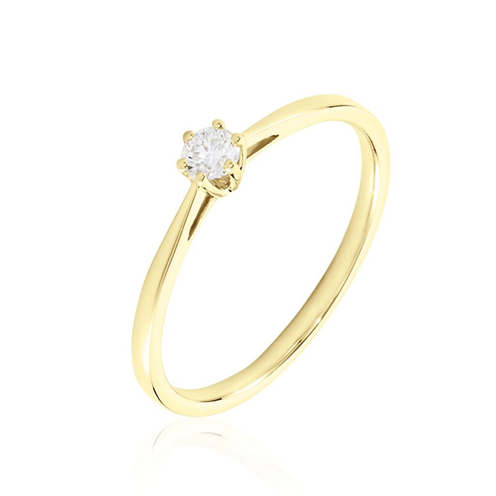Monopoli Damen Ring Gold 750 (18 Karat) Diamant Wei&szlig; 0,16 ct