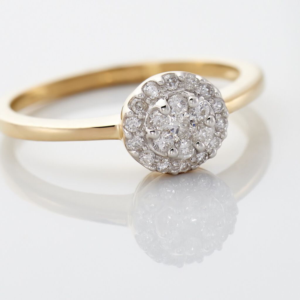Damen Ring Gold 375 Diamant 0,25ct Kreis Bloom 1,55mm  - Ringe mit Stein Damen | OROVIVO