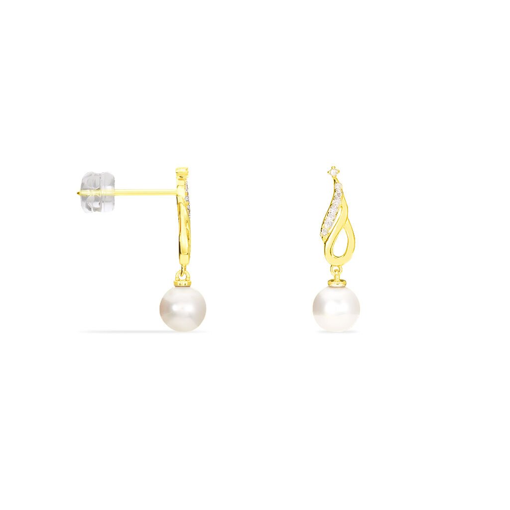 Boucles D'oreilles Lou Or Jaune Perles - Spannringe Damen | OROVIVO