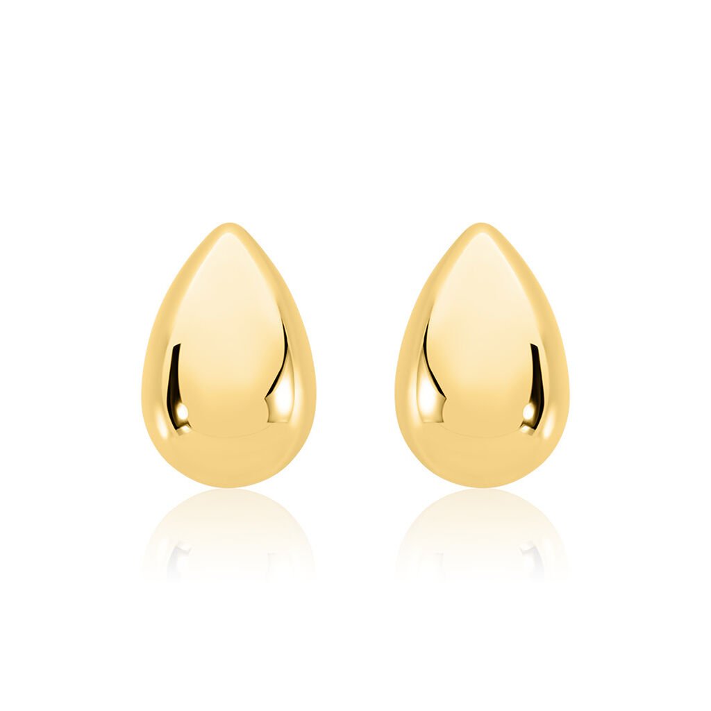 ABBIE Damen Ohrringe Lang Edelstahl vergoldet Tropfen, Ohrringe Lang ohne Stein