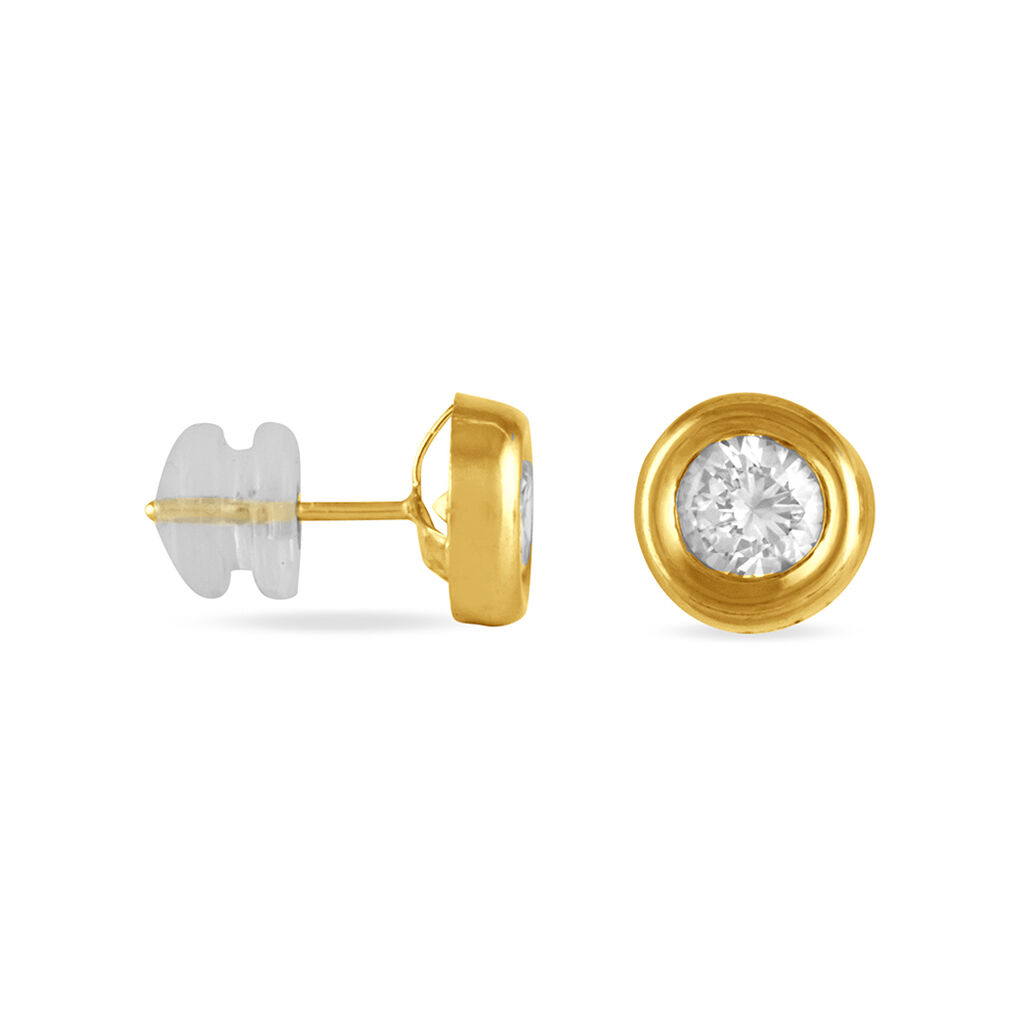 EDEN ZARGE PNEU Damen Ohrstecker Gold 375 (9 Karat) Zirkonia Wei&szlig; 0,34 ct
