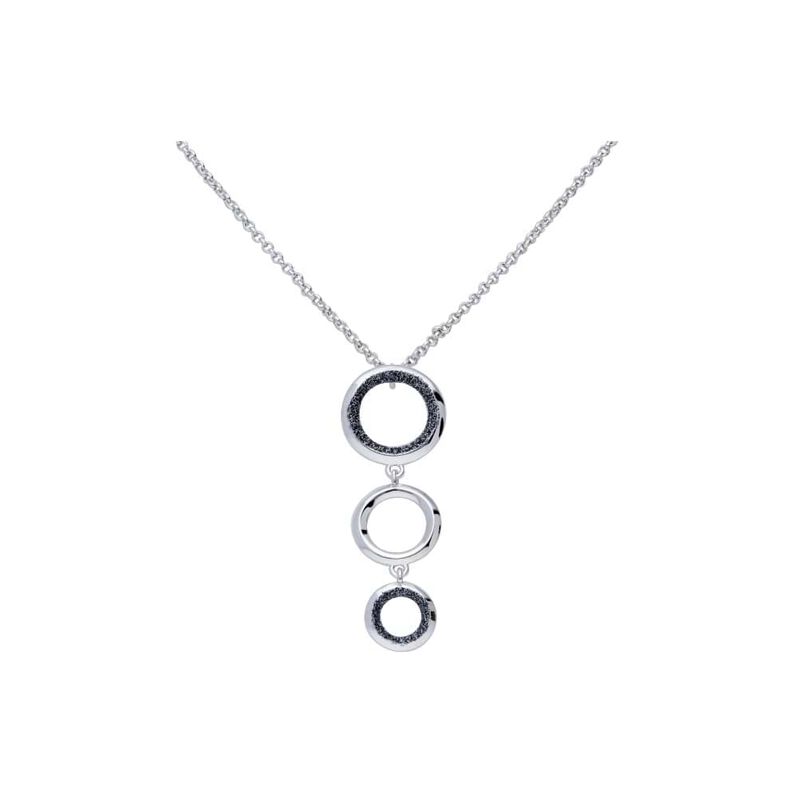 Girocollo in ottone rodiato e glitter antracite - Spannringe Damen | OROVIVO
