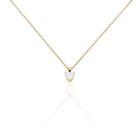 Damen Collier Vergoldet Zirkonia Herz Anisha 44cm - Halsketten Damen | OROVIVO