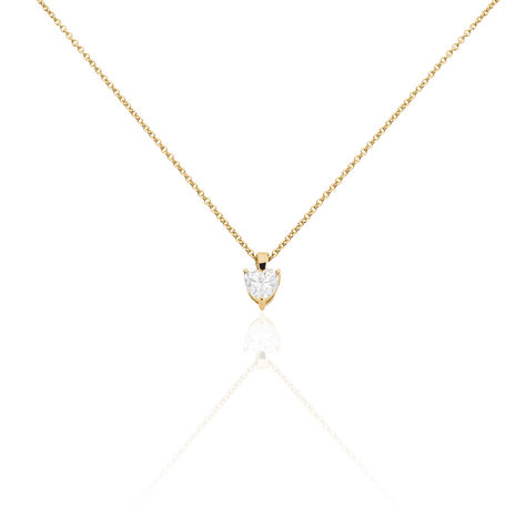 Damen Halskette Messing Gold 750 plattiert Solitär - Halsketten Damen | OROVIVO