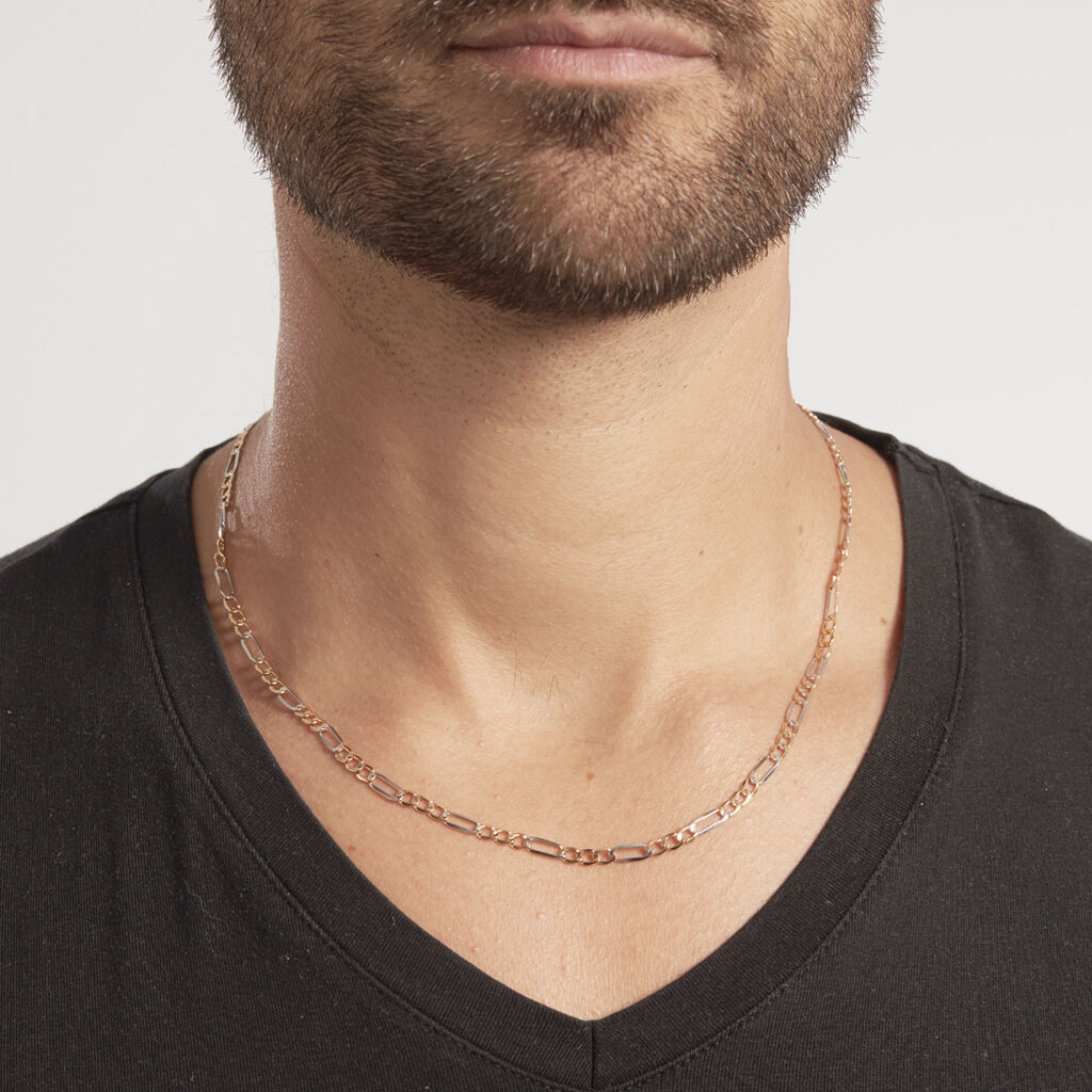 Chaîne Cameo Maille Alternee 1/3 Or Bicolore - Spannringe Herren | OROVIVO