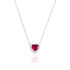 MARGOT Damen Collier Silber 925 Synthetischer Stein Rot 2,07 ct Herz B 1,2 mm