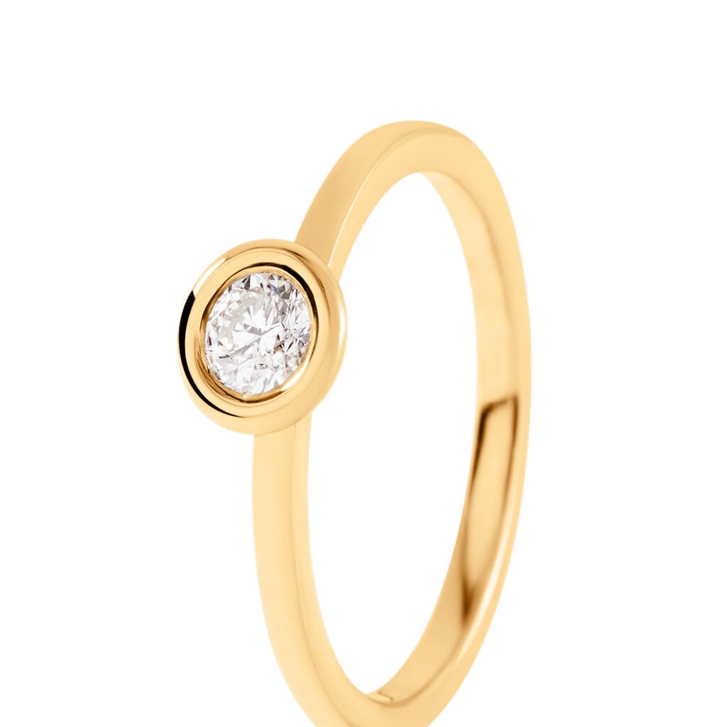 Damen Ring Gold 585 Rund Weiß Estelle 18mm - Neuheiten Damen | OROVIVO