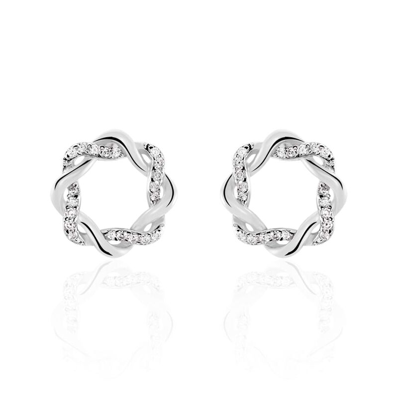 Orecchini Lobo Silver Shine Argento Rodiato Cubic Zirconia - Spannringe Damen | OROVIVO