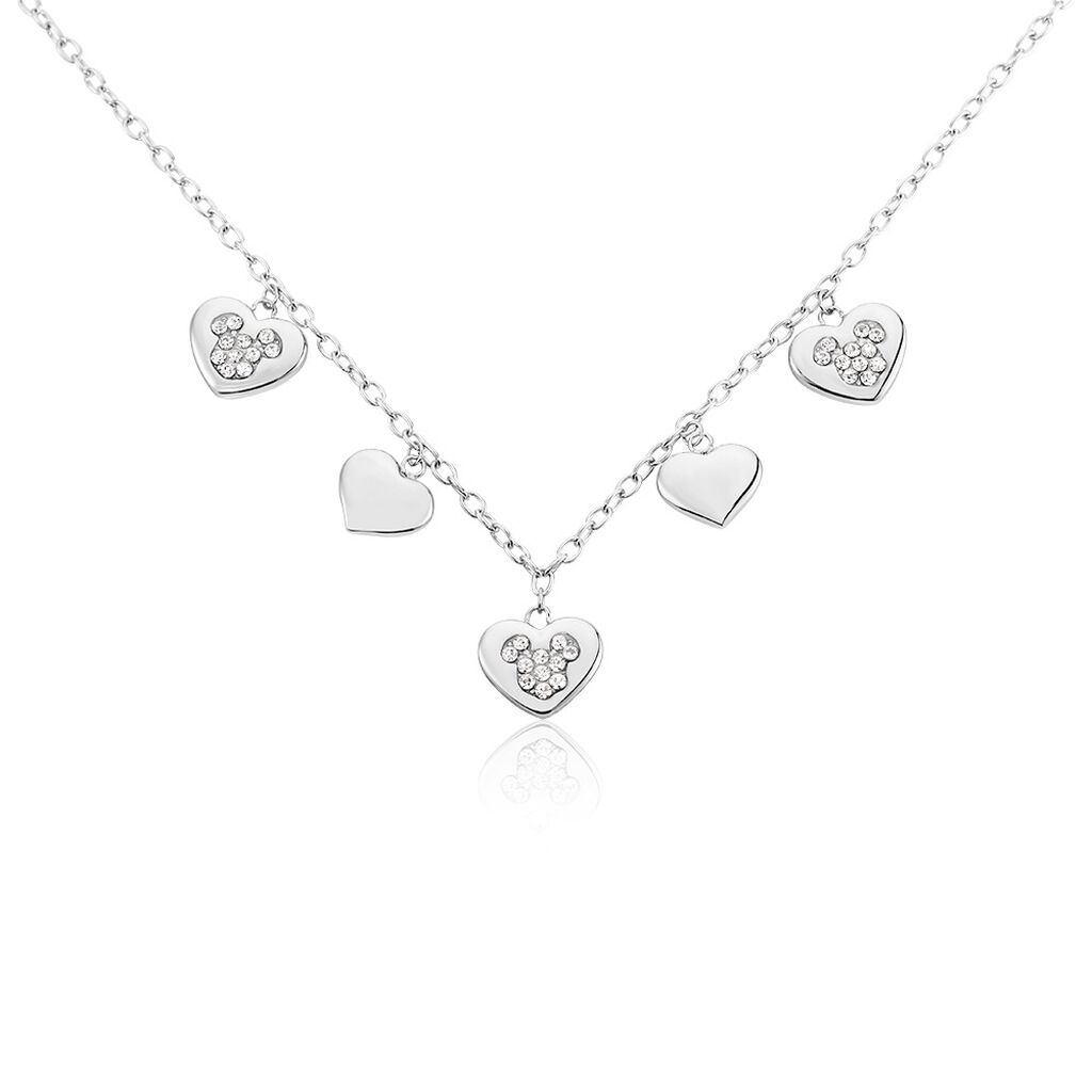 Damen Collier Edelstahl Kristall Weiß Fantasiecharakter Minnie Heart - Halsketten Damen | OROVIVO