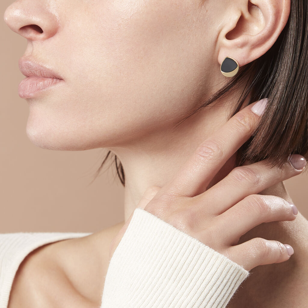 Damen Ohrstecker Gold 375 Onyx - Ohrstecker Damen | OROVIVO
