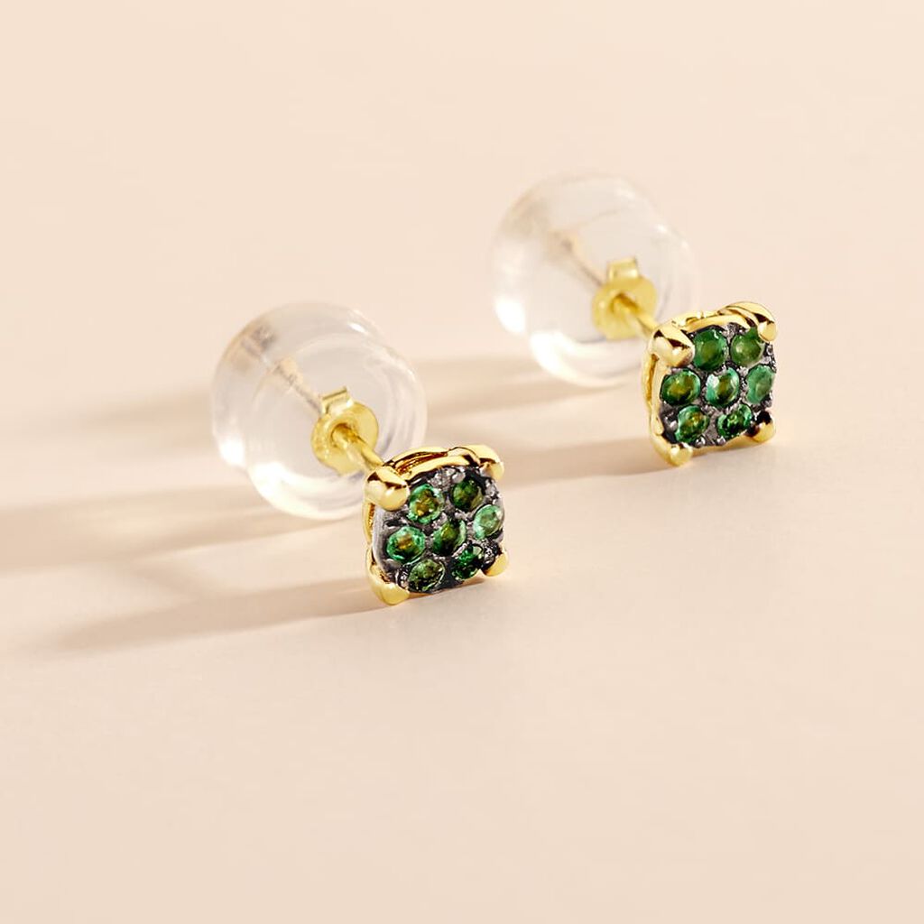 Damen Ohrstecker Gold 375 Smaragd 0,14ct Kreis Karlea 1  - Ohrstecker Damen | OROVIVO