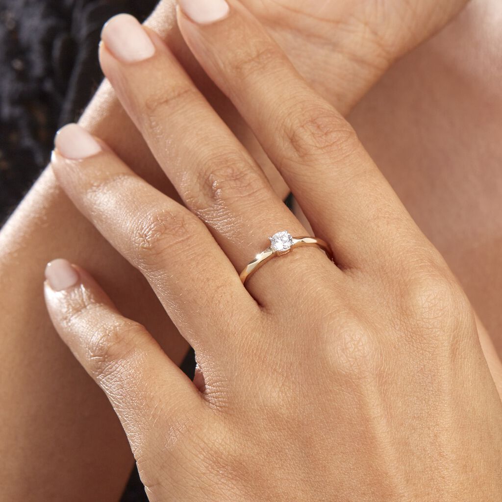 Bague Solitaire Maylis Or Jaune Oxyde De Zirconium - Spannringe Damen | OROVIVO