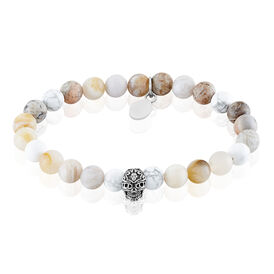 Herrenarmband Edelstahl Howlite - Armbänder Herren | OROVIVO