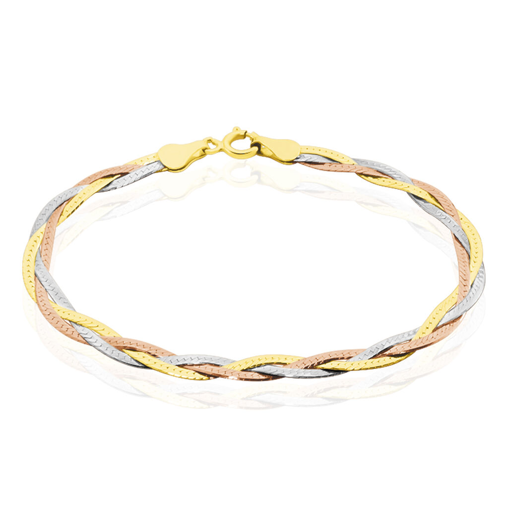 Damenarmband Zopfkette Silber 925 Tricolor  - Armketten Damen | OROVIVO