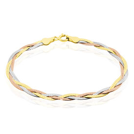 Damenarmband Zopfkette Silber 925 Tricolor  - Armketten Damen | OROVIVO