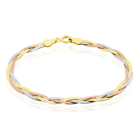 Damenarmband Zopfkette Silber 925 Tricolor  - Armketten Damen | OROVIVO