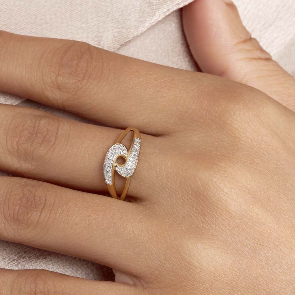 Bague Or Jaune Melisianne Entrelacee Diamant - Spannringe Damen | OROVIVO