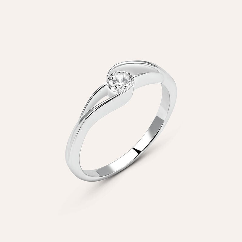 Anello Fantasia Silver Elegance Argento Rodiato Cubic Zirconia - Spannringe Damen | OROVIVO