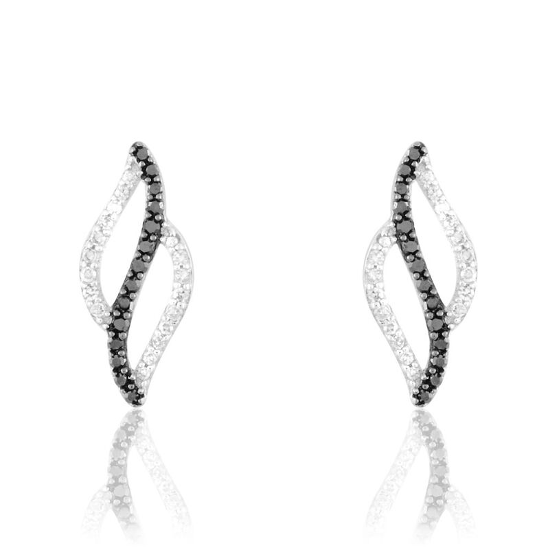 Boucles D'oreilles Puces Mary-jose Or Blanc Diamant - Spannringe Damen | OROVIVO