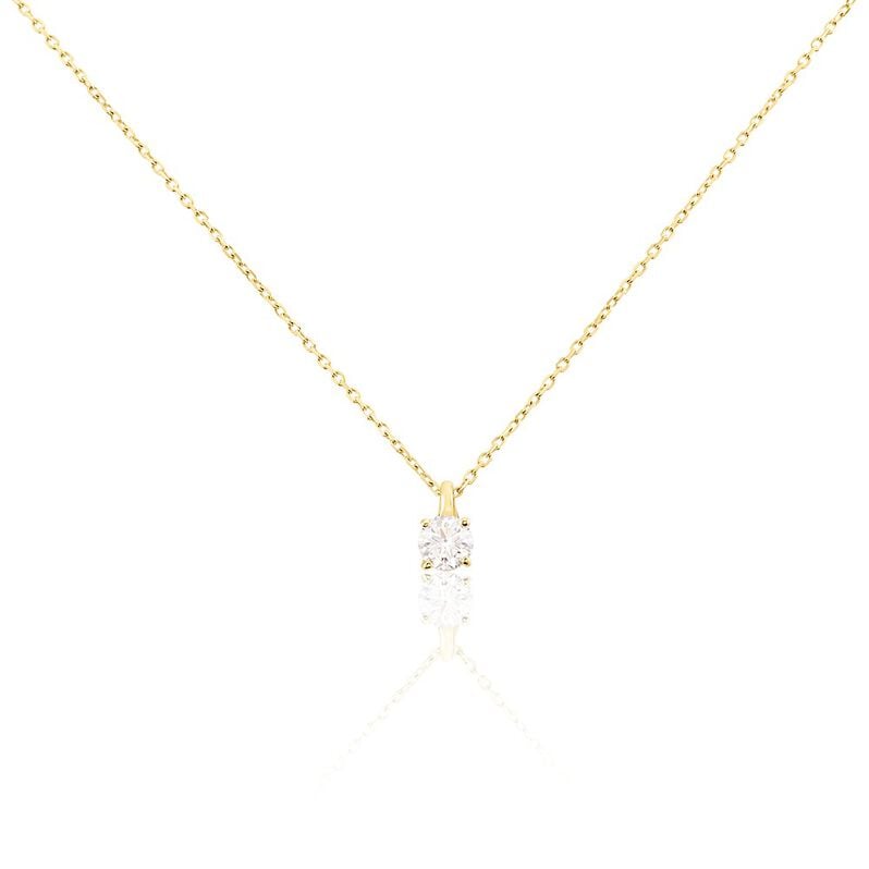 VICTORIA Damen Collier Gold 585 (14 Karat) Diamant Wei&szlig; 0,21 ct - Halsketten Damen | OROVIVO
