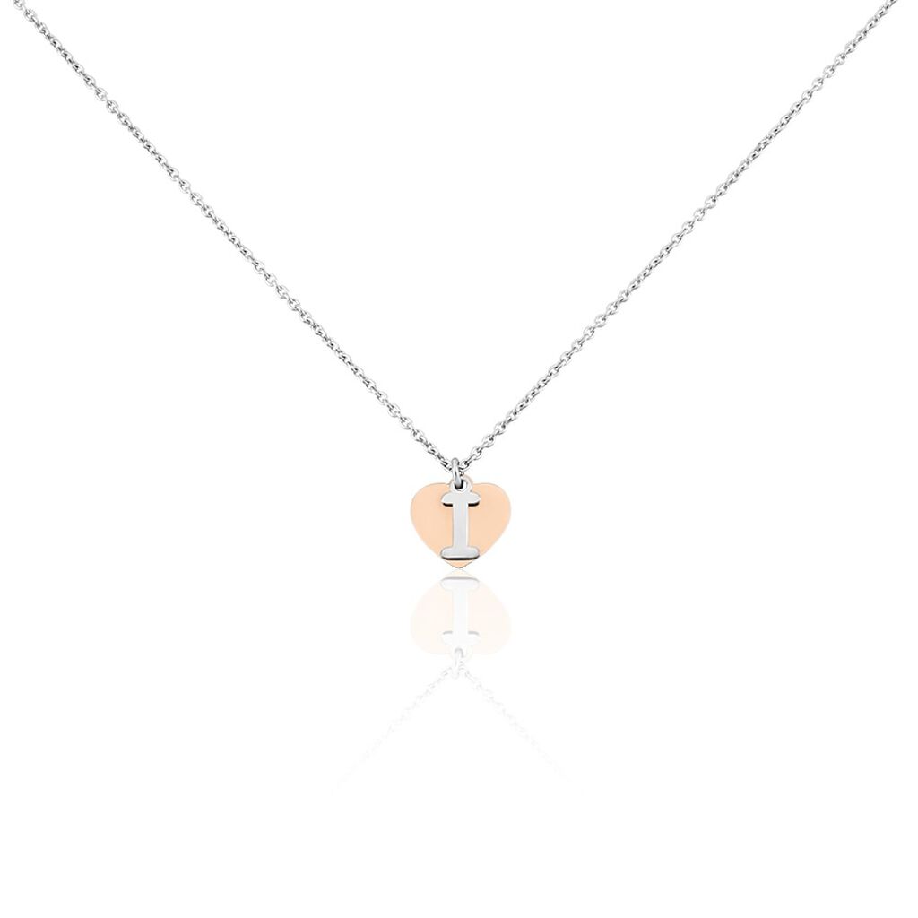 BERA Damen Collier Silber Bicolor 925 Herz, Collier ohne Stein