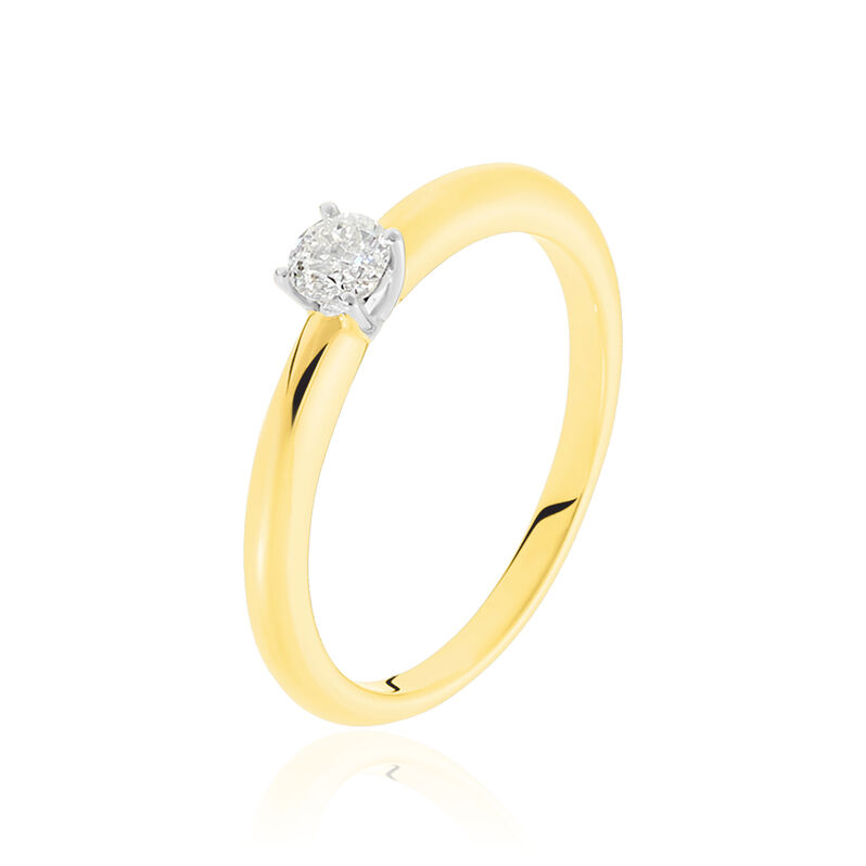 Solitärring Gold 585 Bicolor Diamant 0,2ct - Verlobungsringe Damen | OROVIVO