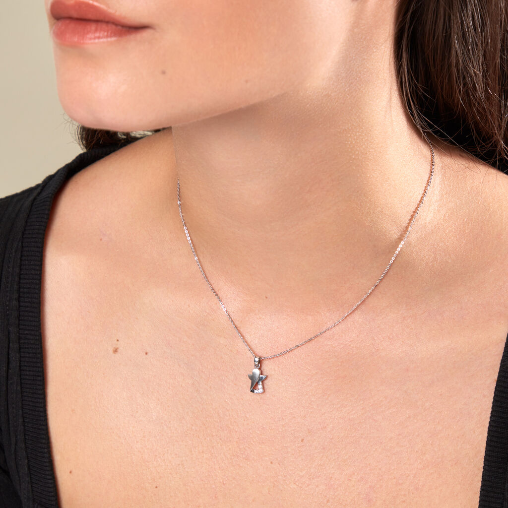 Kinder Halskette Silber 925 Zirkonia Engel - Halsketten Kinder | OROVIVO