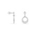 CONNY Damen Ohrringe Lang Silber 925 Zirkonia Wei&szlig; Kreis B 2 mm